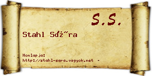 Stahl Sára névjegykártya